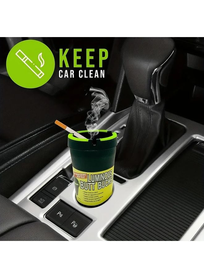 علبة سجائر للسيارة تتوهج في الظلام وتنطفئ تلقائياً، 2 قطعة، حامل رماد محمول للمكتب والشاحنة - Image 5